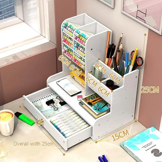 Desktop Organizer with Drawer UAE - Multifunctional Stationery & Cosmetic Storage Box