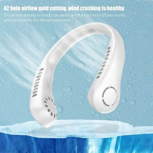 Vaneless Neck Hanging Fan UAE - Portable Bladeless Rechargeable Neck Fan with 3 Speeds
