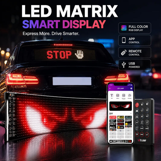 Bluetooth LED Matrix Panel for Car & Shop Display UAE - RGB Programmable Message Sign