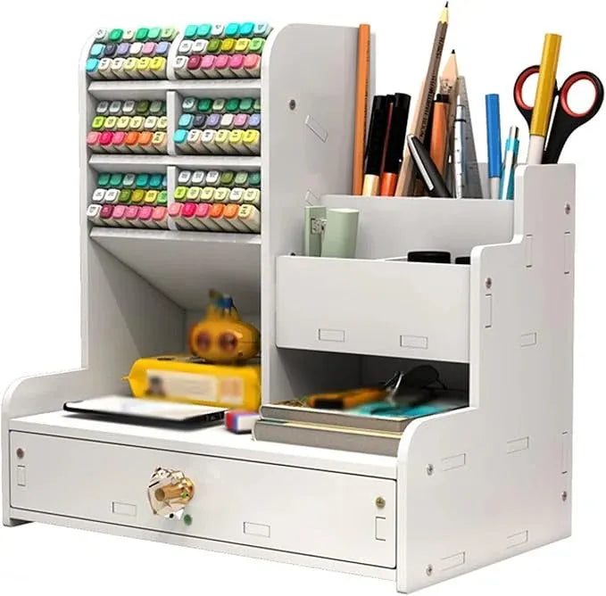 Desktop Organizer with Drawer UAE - Multifunctional Stationery & Cosmetic Storage Box