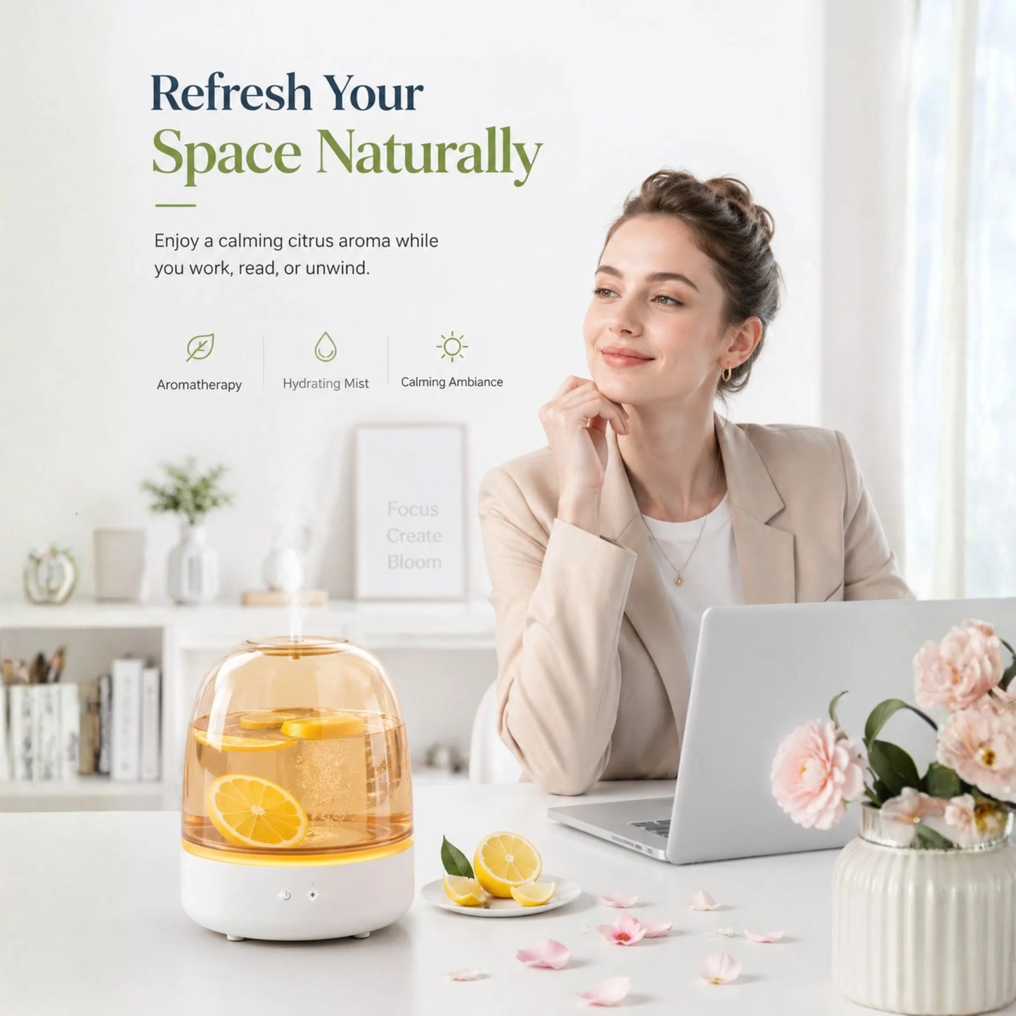 Model X21 Ultrasonic Room Humidifier UAE - USB Cool Mist Diffuser for Bedroom & Office