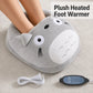 Plush Electric Foot Warmer Massager UAE - Heated Grey Foot Cushion with Vibration