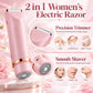 2-in-1 Women’s Electric Razor & Bikini Trimmer – Wet & Dry Rechargeable Shaver