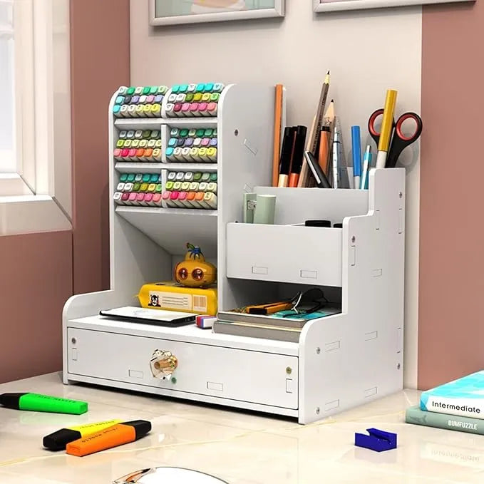 Desktop Organizer with Drawer UAE - Multifunctional Stationery & Cosmetic Storage Box