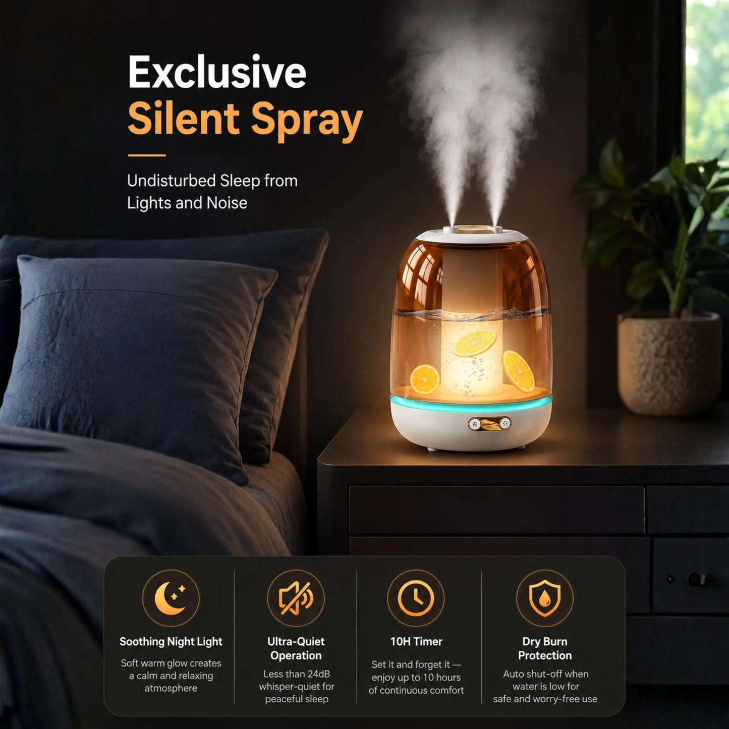 Model X21 Ultrasonic Room Humidifier UAE - USB Cool Mist Diffuser for Bedroom & Office