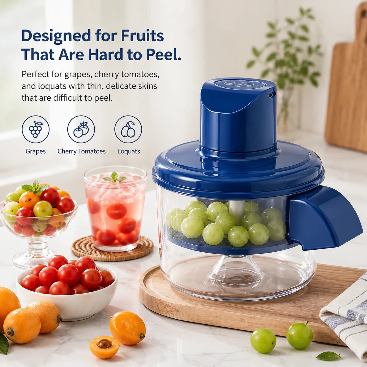 Automatic Grape & Cherry Tomato Peeler UAE - Electric Small Fruit Skin Remover Machine