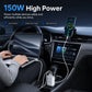150W Car Power Inverter with USB & Type-C Ports – 12V/24V to 220V Car Charger