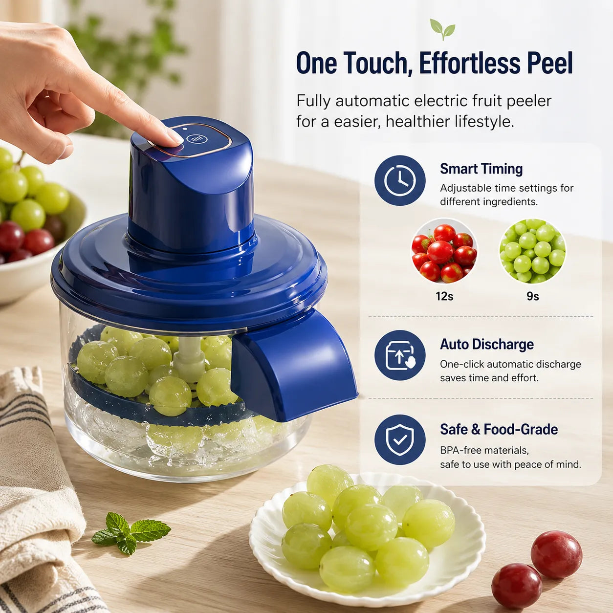 Automatic Grape & Cherry Tomato Peeler UAE - Electric Small Fruit Skin Remover Machine