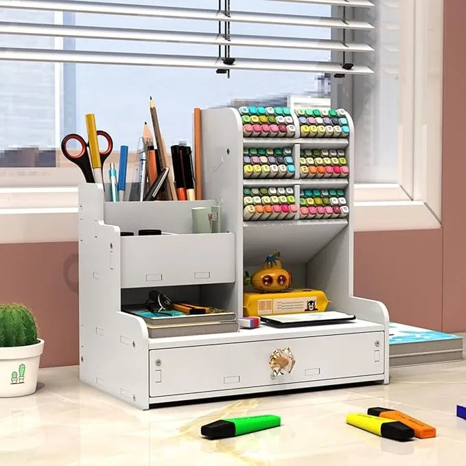 Desktop Organizer with Drawer UAE - Multifunctional Stationery & Cosmetic Storage Box