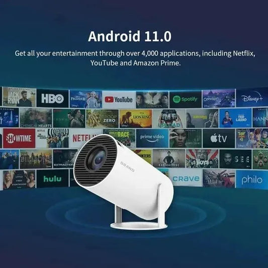 Smart Mini Android Projector UAE - 180° Rotating WiFi 6 Portable Home Cinema Projector