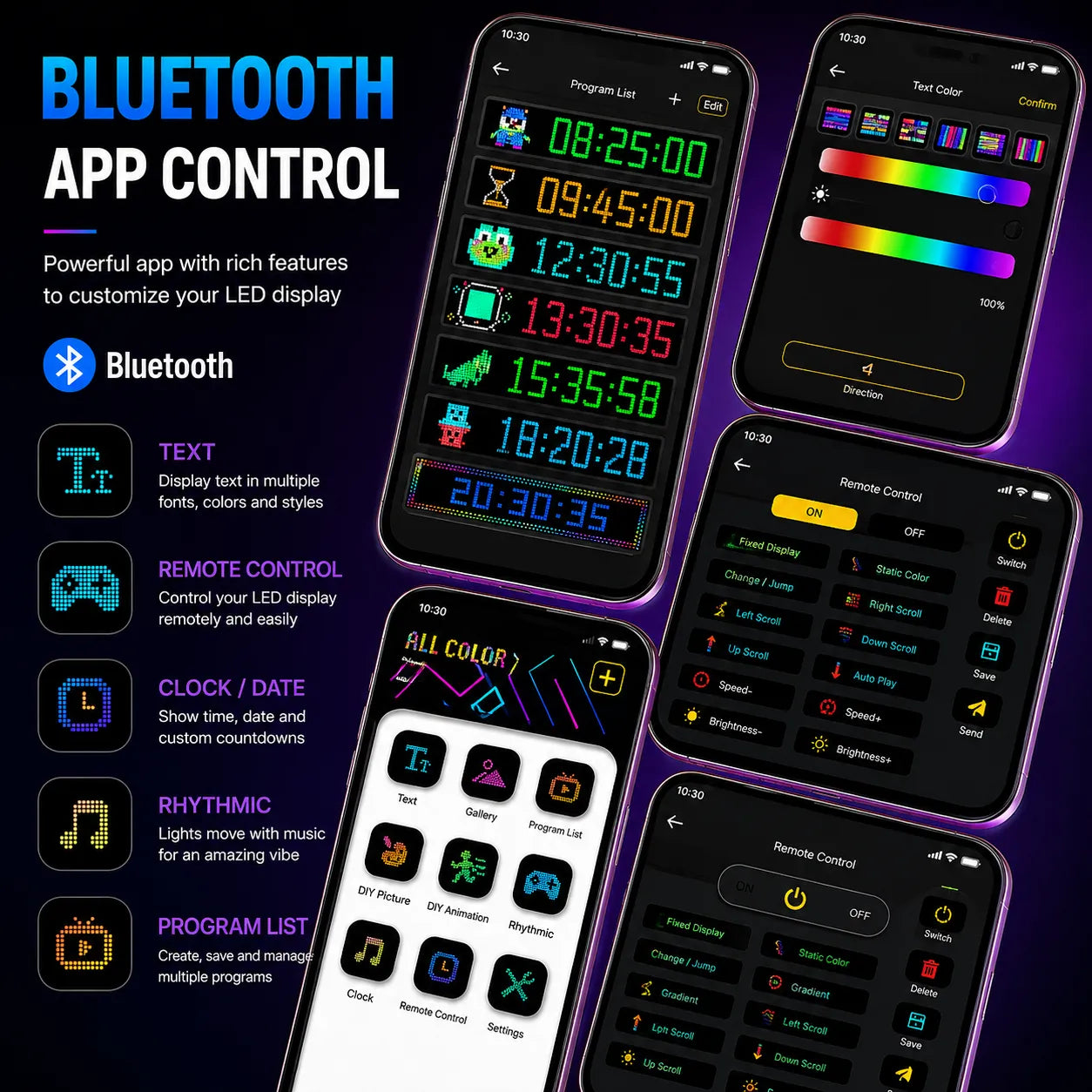 Bluetooth LED Matrix Panel for Car & Shop Display UAE - RGB Programmable Message Sign