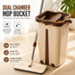 Flat Mop with Dual-Chamber Bucket – Self-Wringing Floor Cleaning Mop UAE