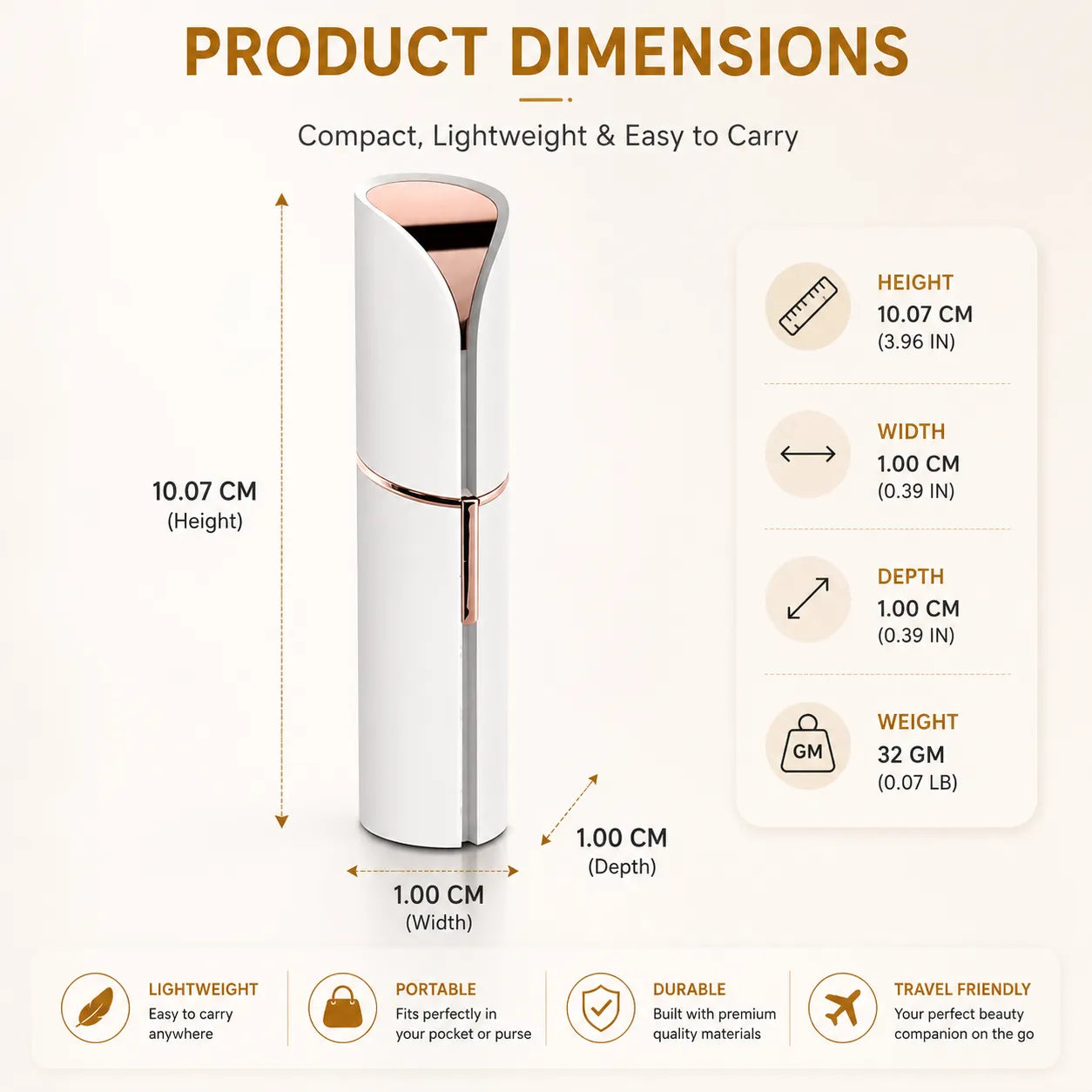 Facial Hair Remover for Women UAE - Lipstick Style Peach Fuzz Trimmer with Built-In Light