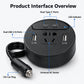 150W Car Power Inverter with USB & Type-C Ports – 12V/24V to 220V Car Charger