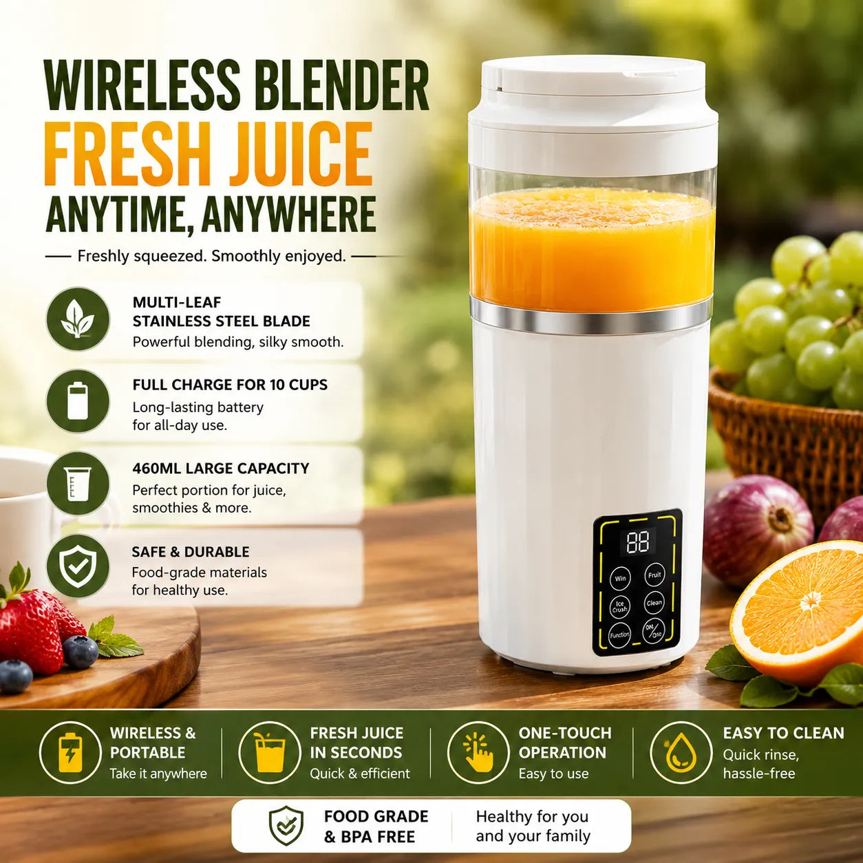 Portable Blender – Fresh Smoothies & Juice Anywhere
