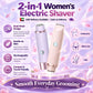 2-in-1 Women’s Electric Razor & Bikini Trimmer – Wet & Dry Rechargeable Shaver